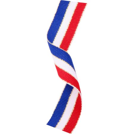 Gold Thread Trimmed Red, White and Blue Ribbon